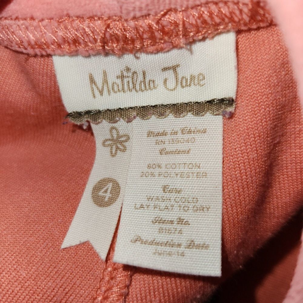 Matilda Jane sz 4 Secret Fields Party Punch Coral Velour Bennys Ruffles - Picture 3 of 4